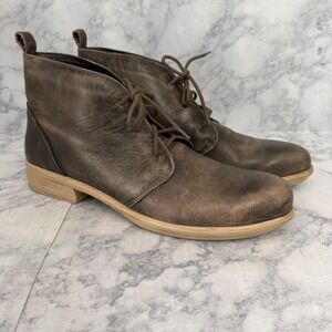 Naot Chukka Boots Size 42 Brown Distressed Leather Lace Up Desert Ankle Boots